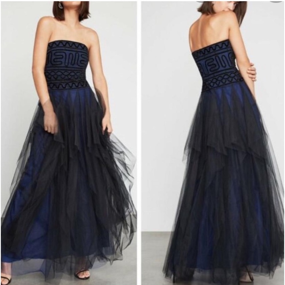 BCBG Maxazria Womens Strapless
Embroidered Gown Dress
